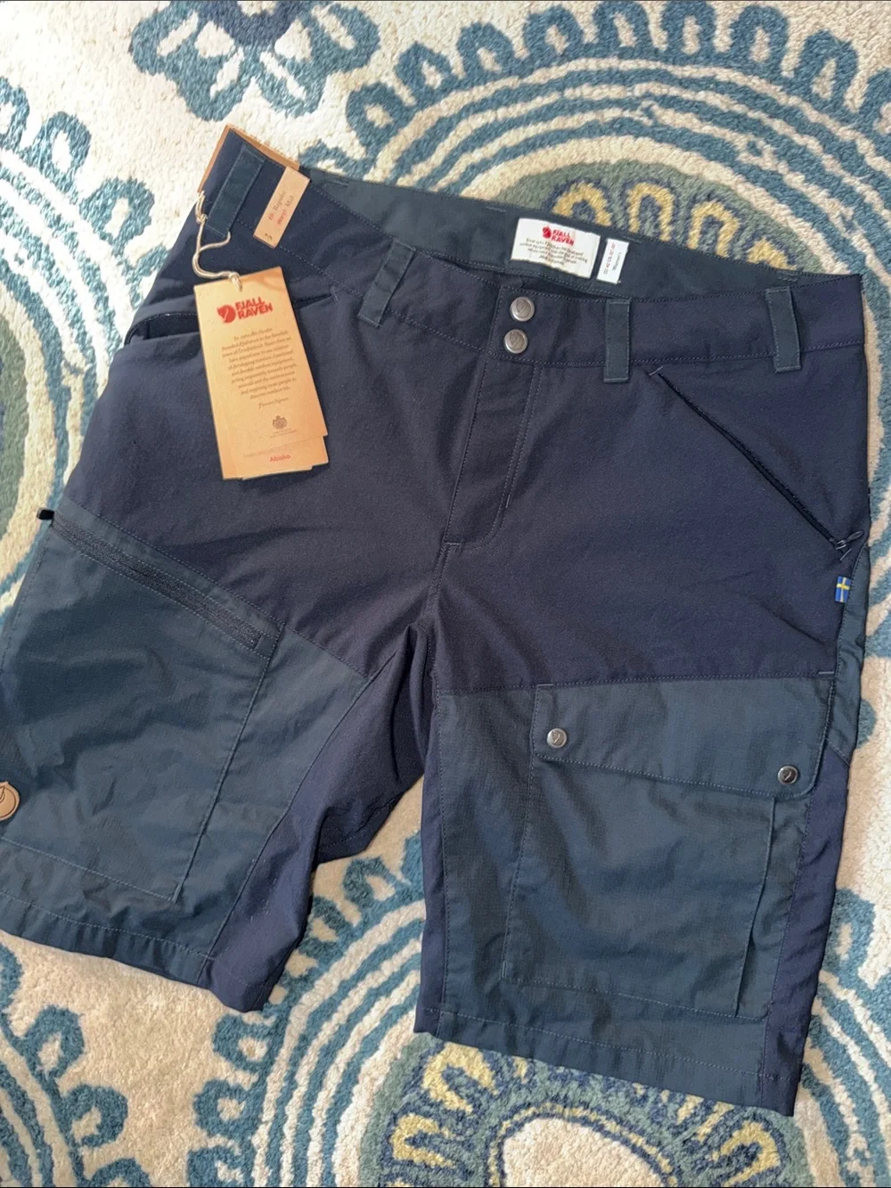 Fjallraven Ladies Dark Navy Two-Tone Abisko Trail Shorts